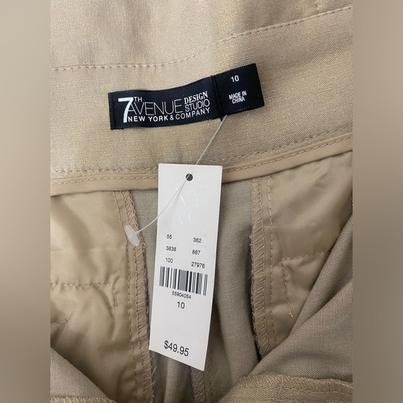 7th Avenue Tan Golden Shiny High Rose Bermuda Shorts​ - Picture 5 of 7